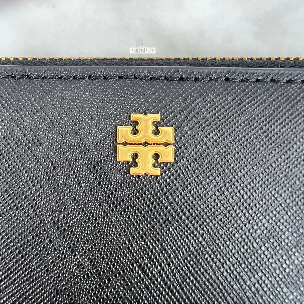 Tory Burch Emerson Slim Wallet In Black - Picture 2 of 7